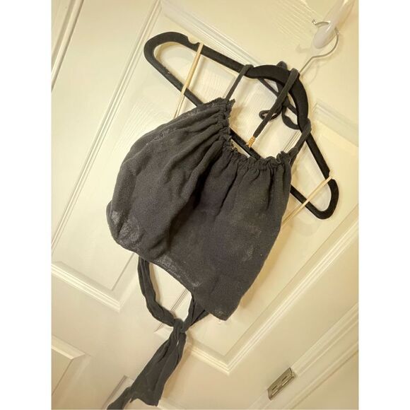 Free People women’s black halter top ties in back small NWOT - Picture 1 of 6